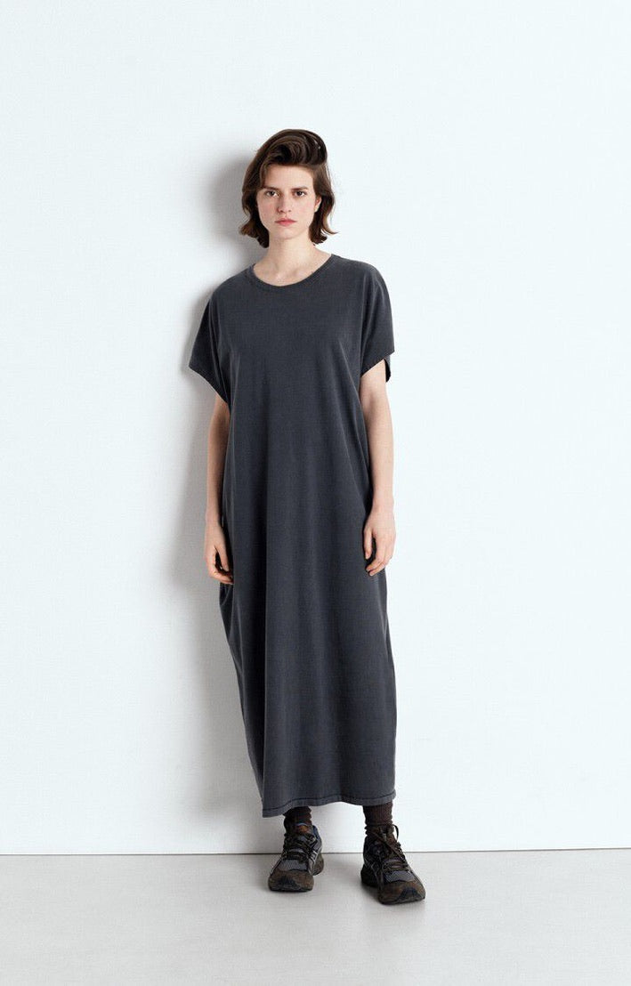 american vintage maxi dress American Vintage Fazy Cotton Maxi Dress Steel Grey