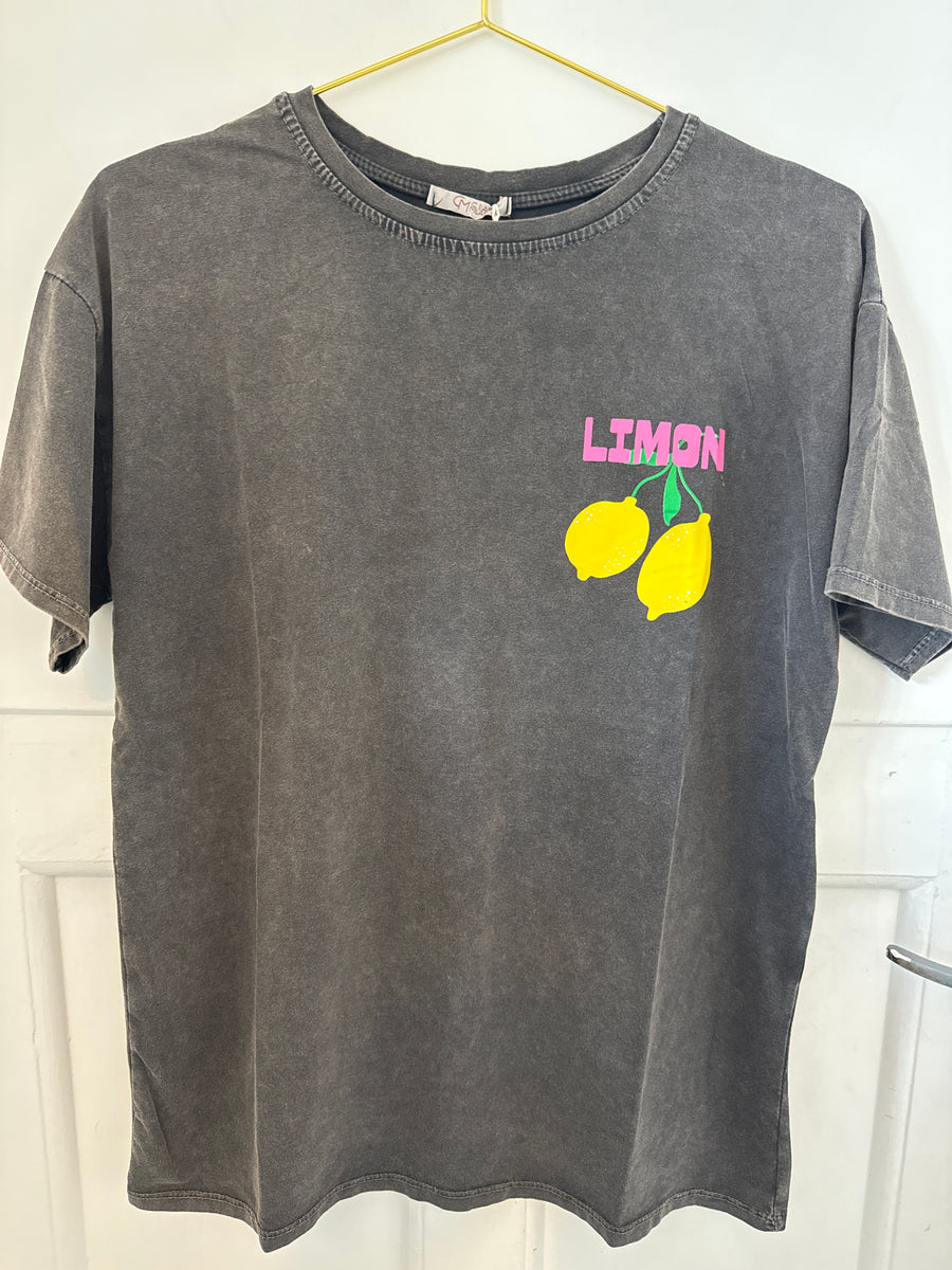 Graciela Limon Graphic T-Shirt Acid Wash Black One Size