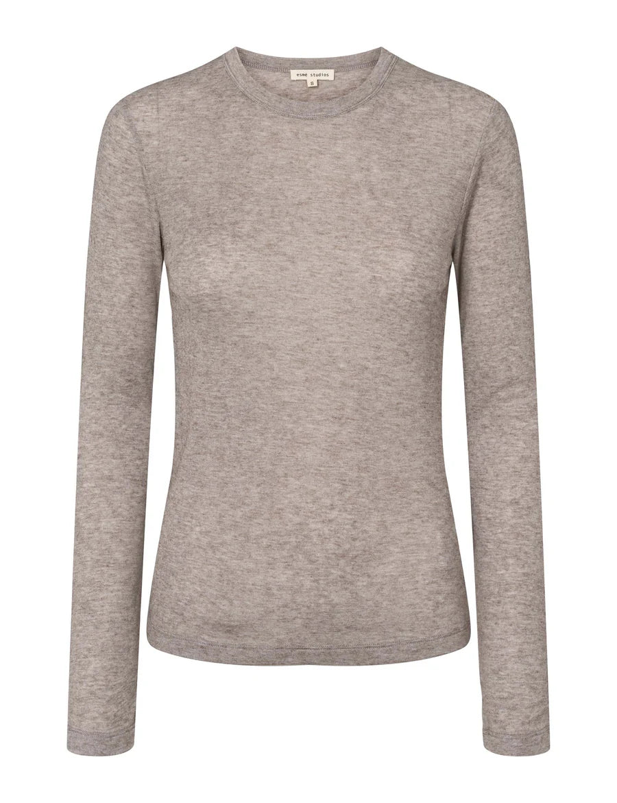 Esme Studios Ellia Long Sleeved Top Brownie Mélange