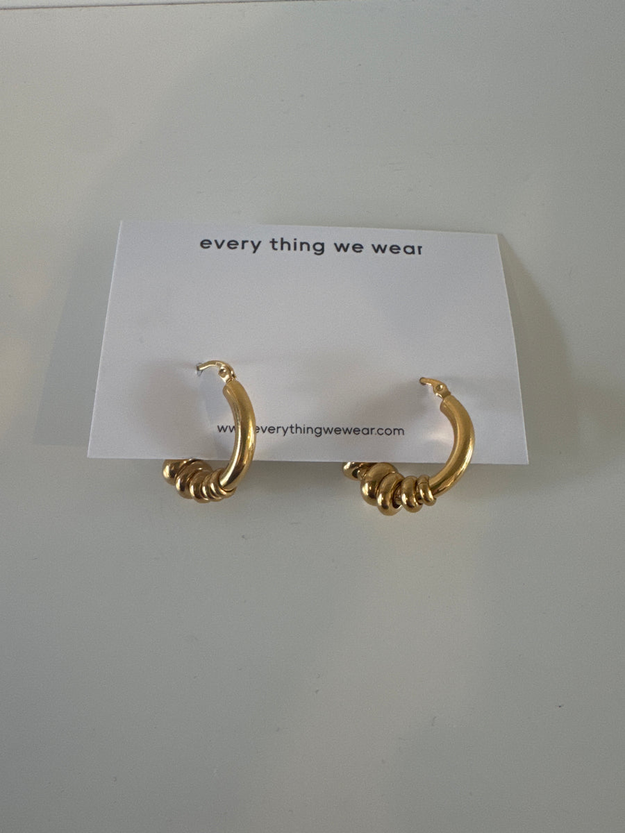 ETWW Gold Plated Hoops With Removable Mini Hoops