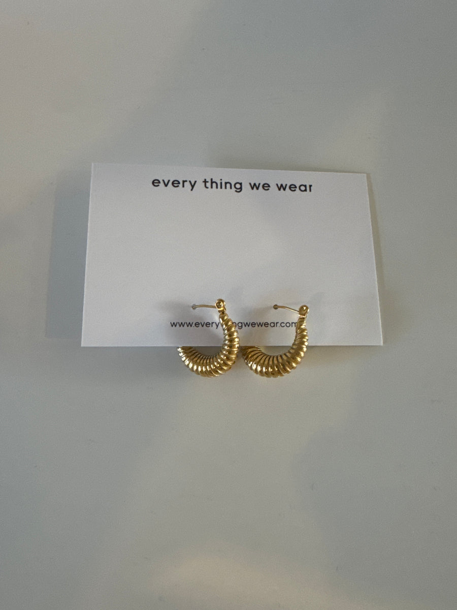 ETWW Twisted Gold Plated Hoop Earrings