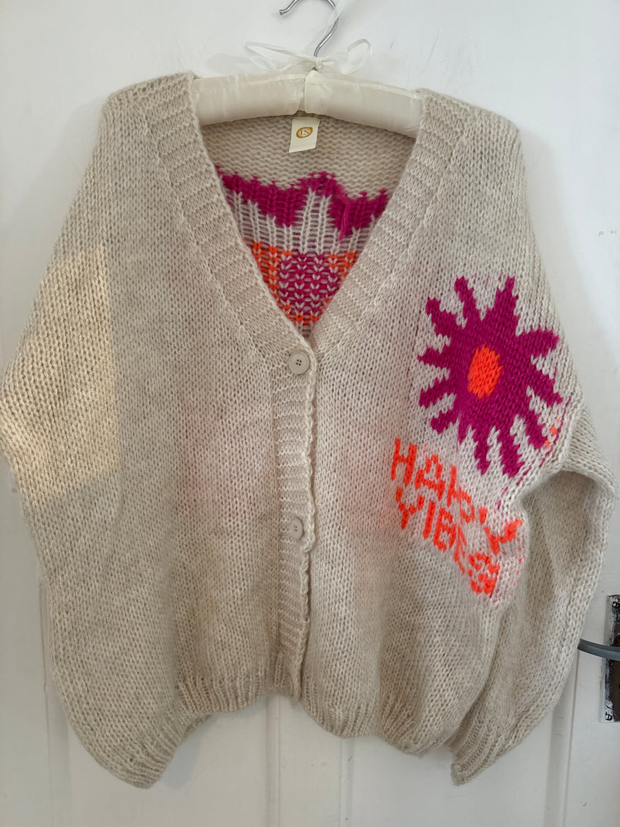 La Sweeti Chunky Soft Cardigan Happy Vibes