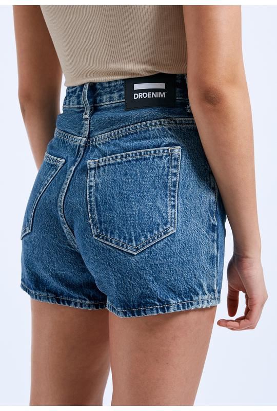 Dr Denim Nora Denim Shorts Stream Mid Retro Blue