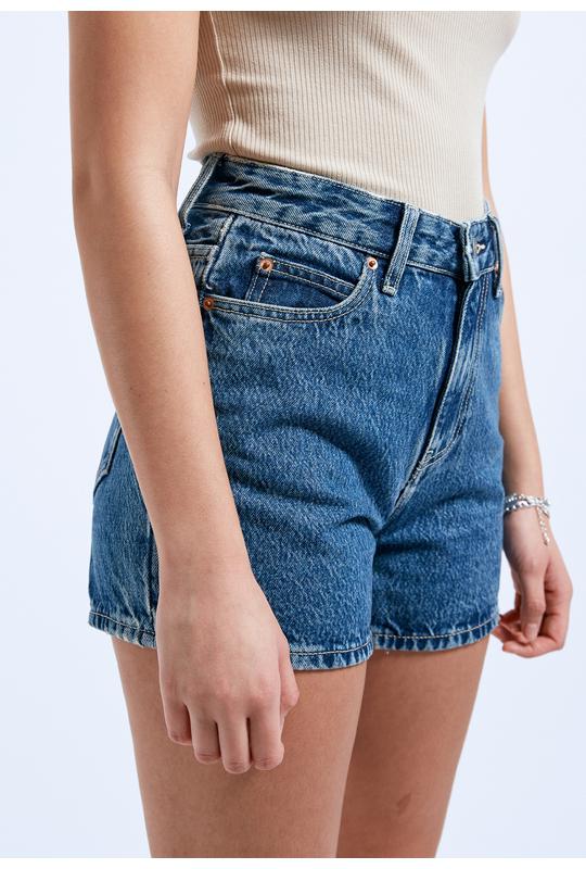 Dr Denim Nora Denim Shorts Stream Mid Retro Blue