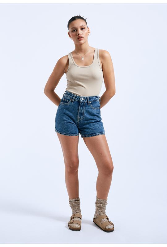 Dr Denim Nora Denim Shorts Stream Mid Retro Blue