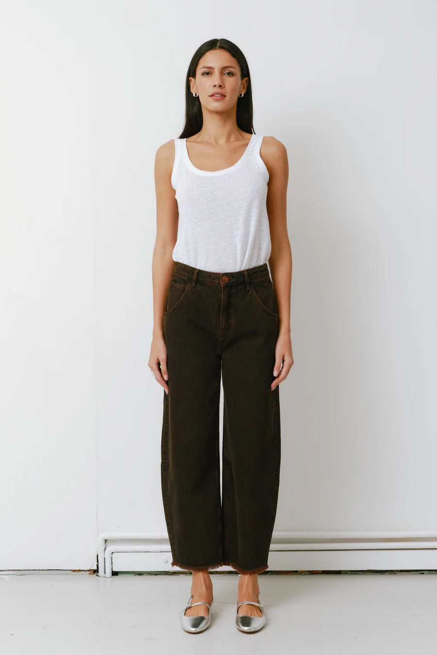 Seventy & Mochi Bo Barrel Leg Jeans Cocoa Brown