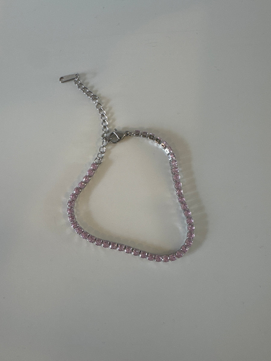 ETWW Pink Diamanté Tennis Bracelet