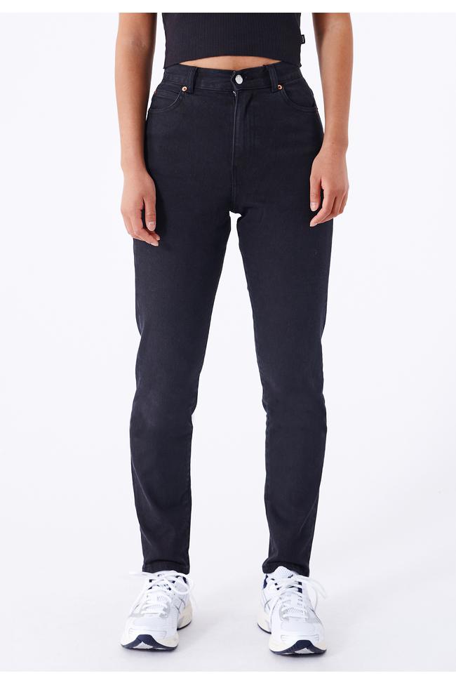 Dr Denim Nora Mom Jeans Washed Black Stretch Jeans