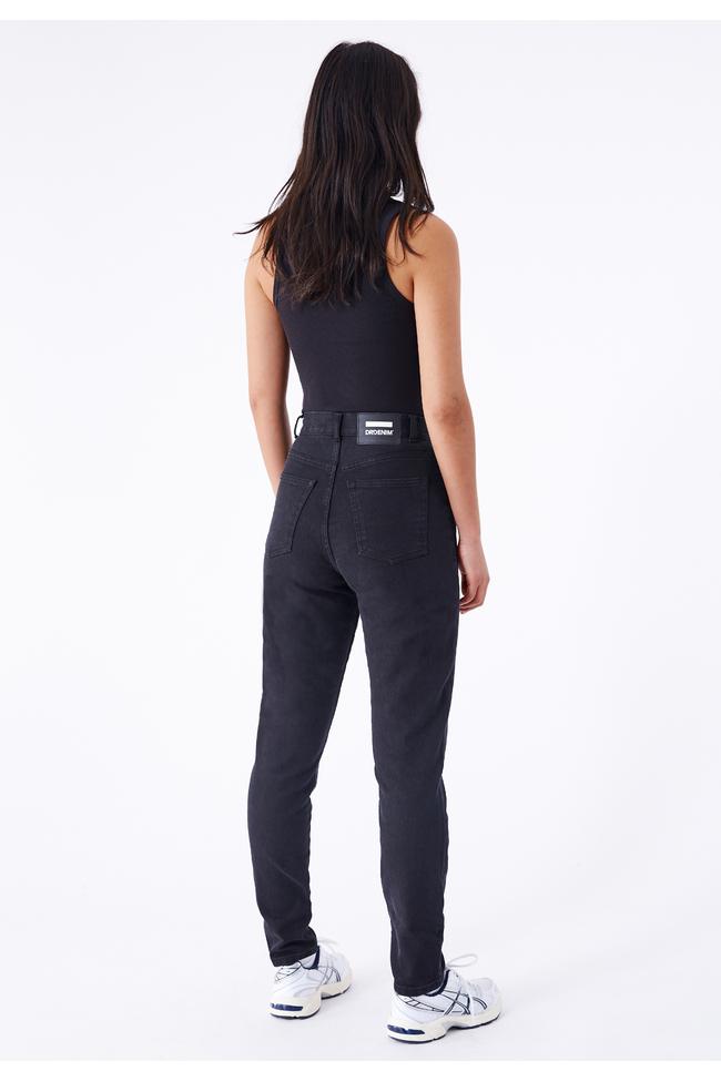 Dr Denim Nora Mom Jeans Washed Black Stretch Jeans