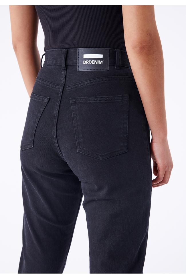 Dr Denim Nora Mom Jeans Washed Black Stretch Jeans