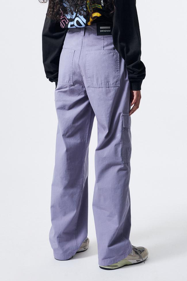 Dr Denim Donna Cargo Trousers Pants Granite Blue