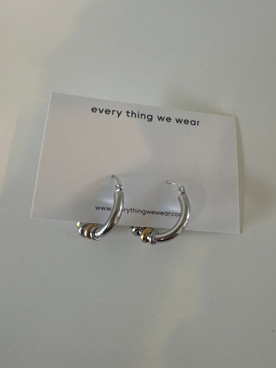 ETWW Silver Hoops With Removable Beads