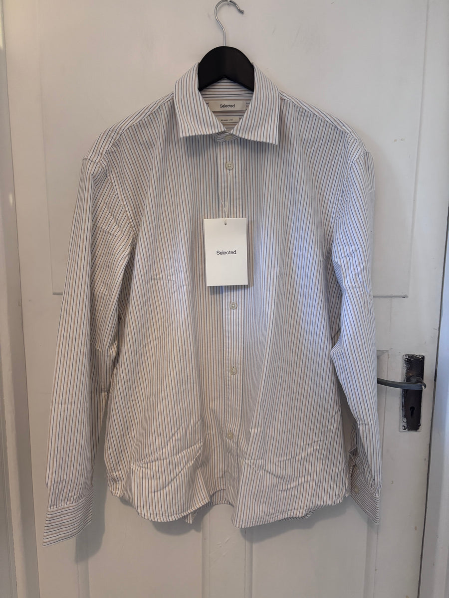 Selected Homme Rlxsinus Heavy Oxford Shirt White/Multi