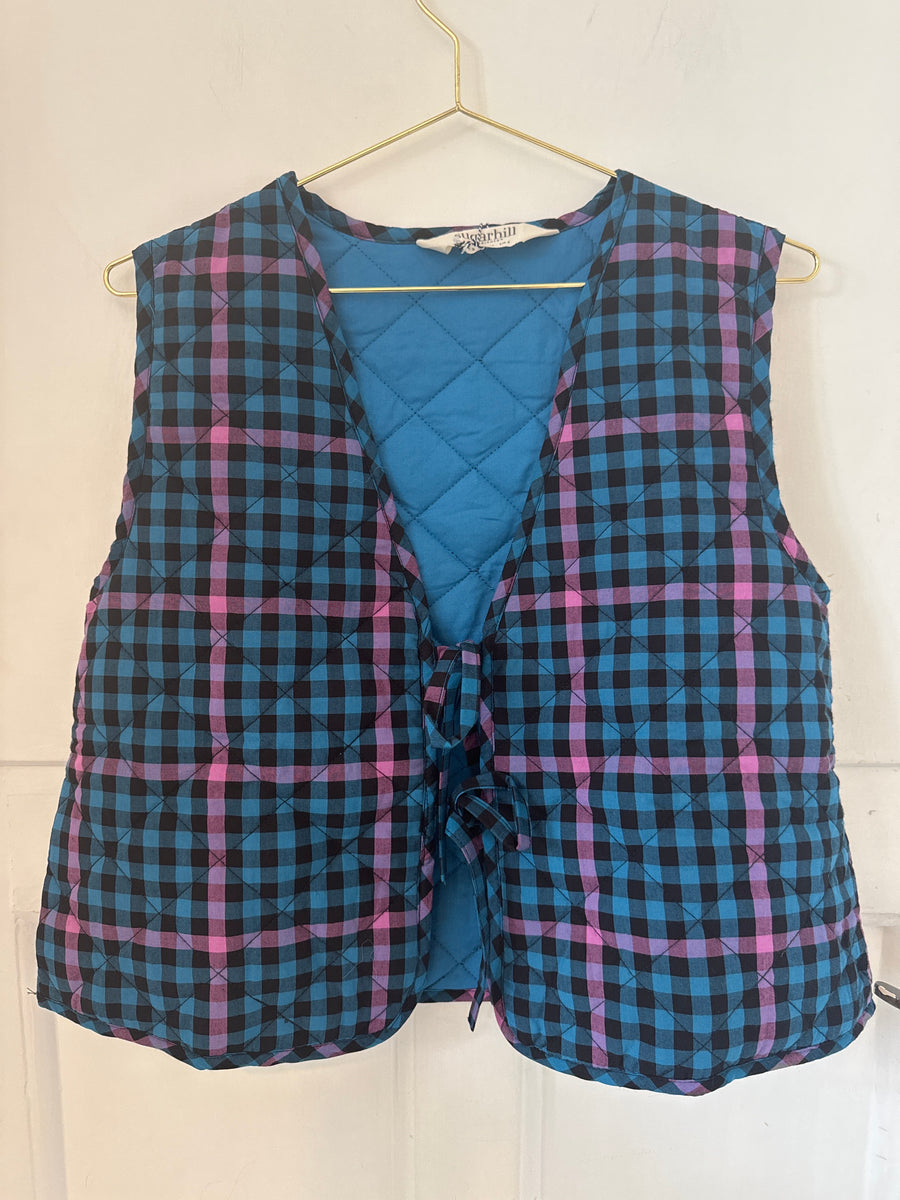 Sugarhill Brighton Vander Quilted Waistcoat Check