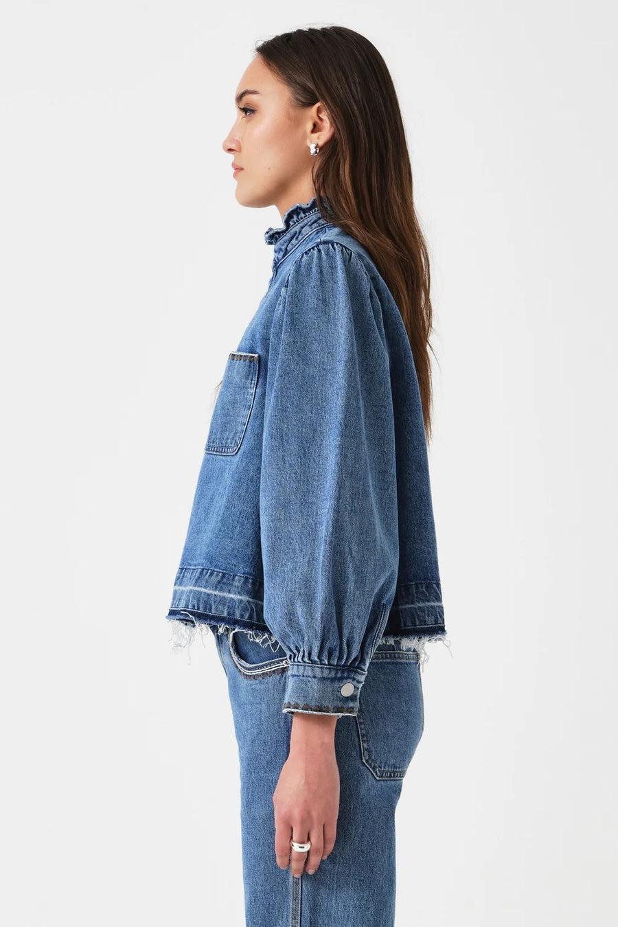 Seventy & Mochi Ziggy Cropped Denim Jacket