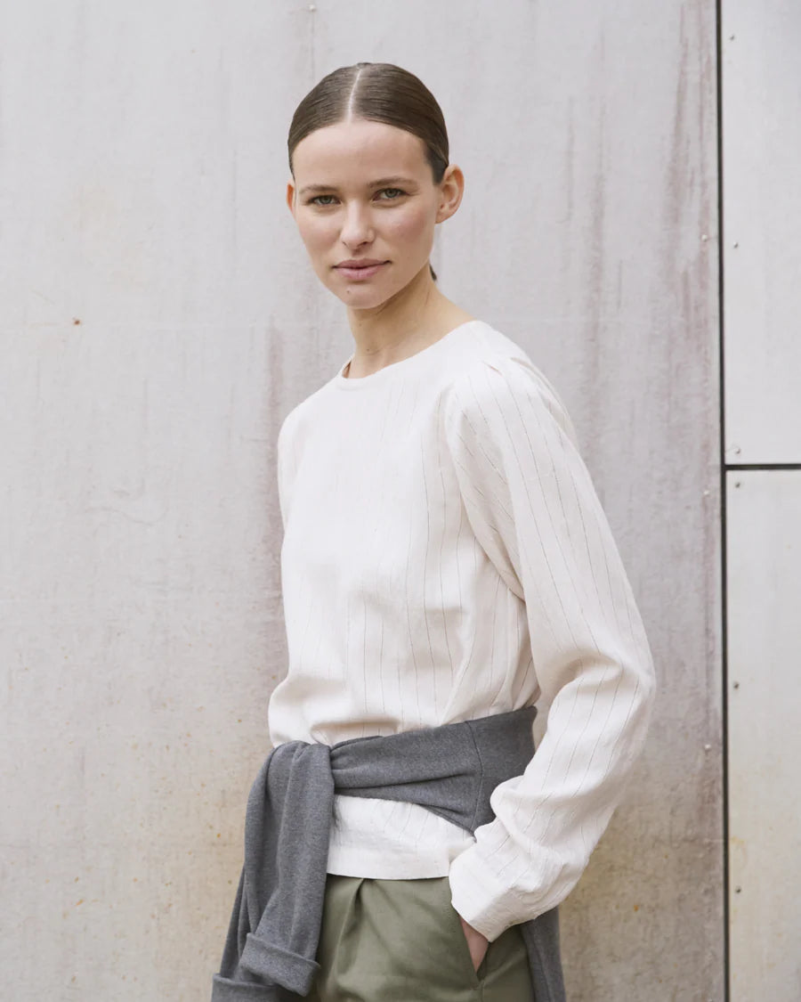 Esme Studios Malika Boatneck Blouse Perfectly Pale