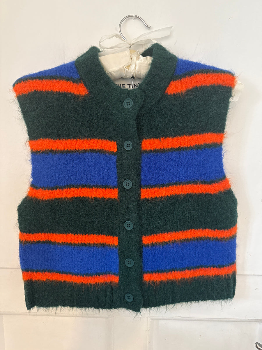 The Tiny Big Sister Tank Top Cardigan Multi Stripe