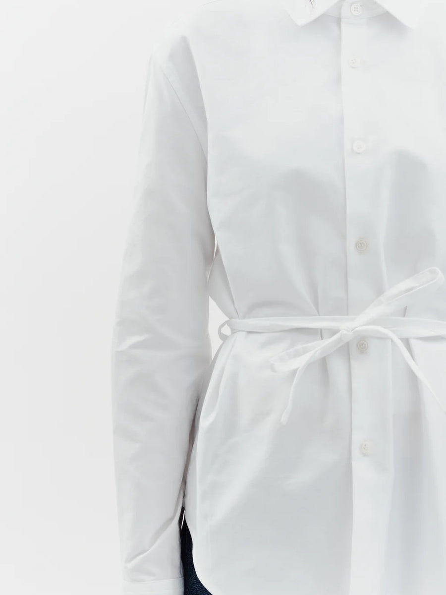 Jakke Tie Shirt Blouse White Cotton