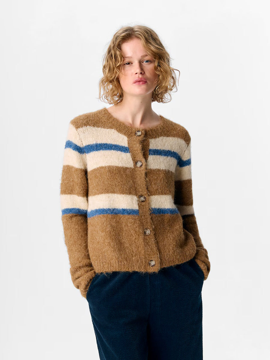 Object Objgalia Knit Cardigan Tannin Melange