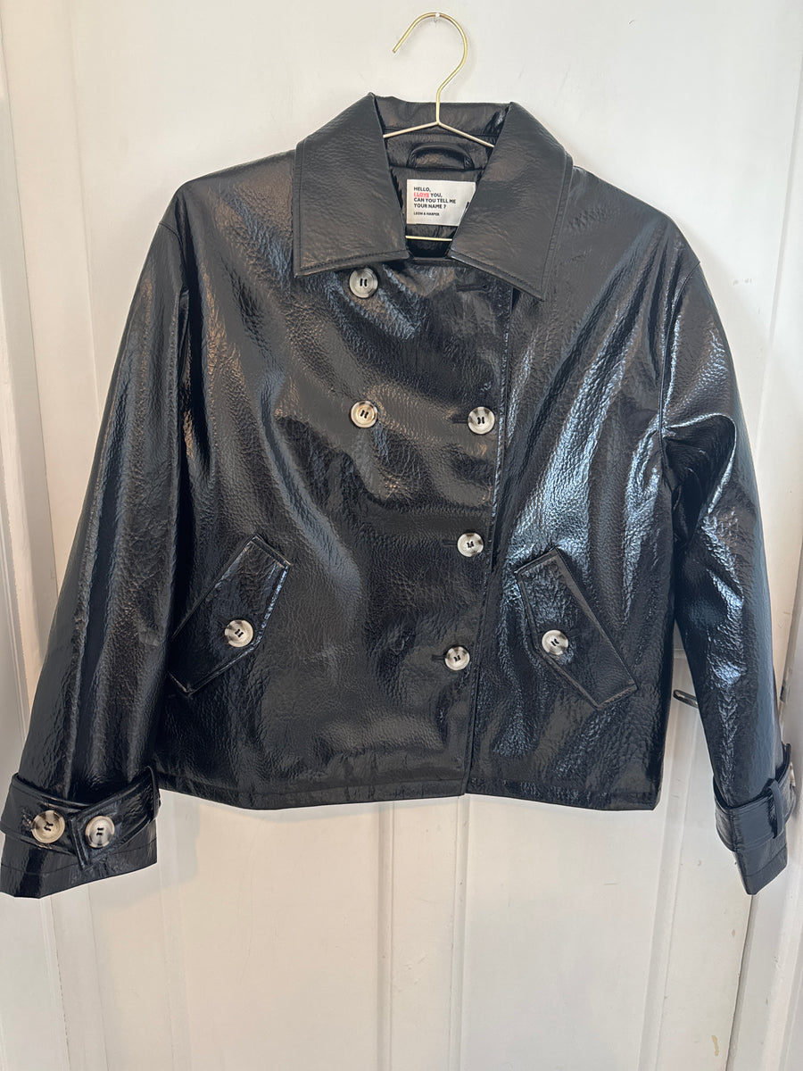 Leon & Harper Vanni Coat Jacket Black PVC
