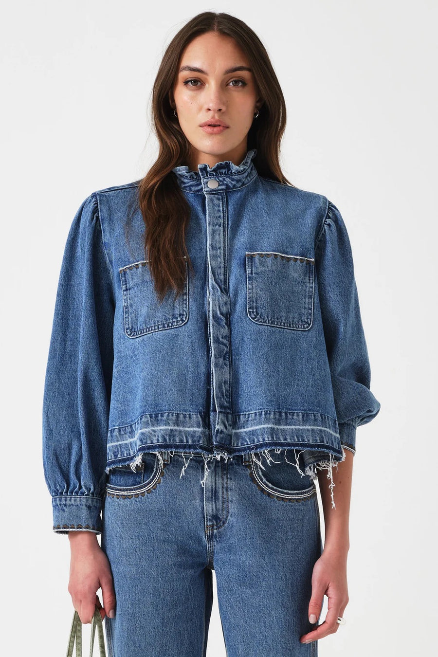 Seventy & Mochi Ziggy Cropped Denim Jacket