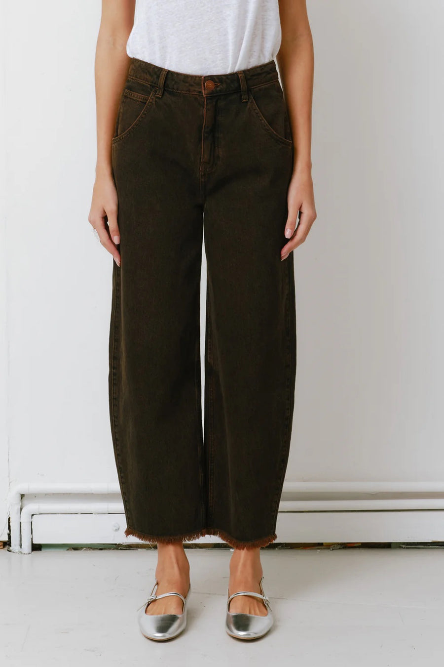 Seventy & Mochi Bo Barrel Leg Jeans Cocoa Brown