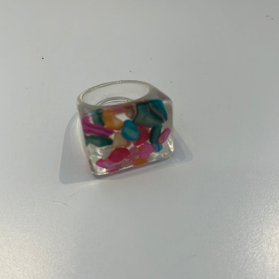 ETWW Acrylic Multi Colour Ring