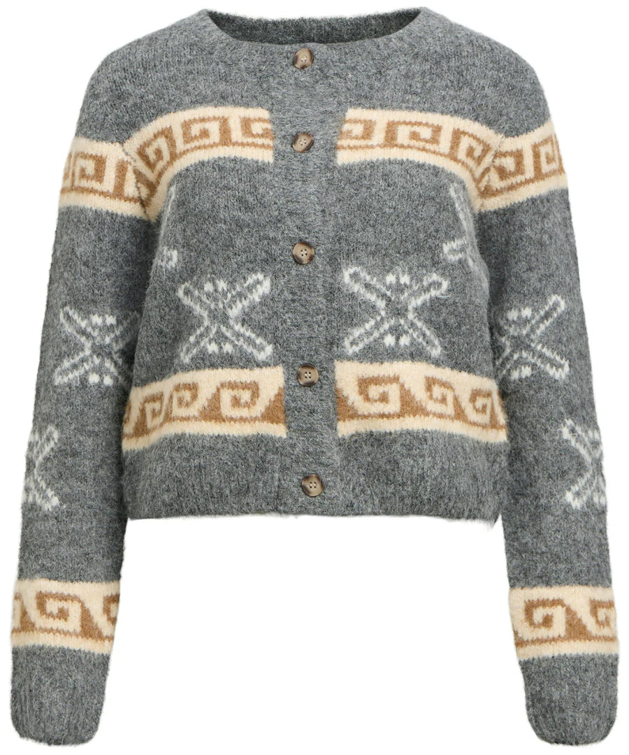 Object Objgalia Knit Cardigan Medium Grey