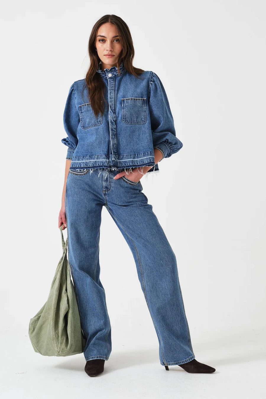 Seventy & Mochi Ziggy Cropped Denim Jacket