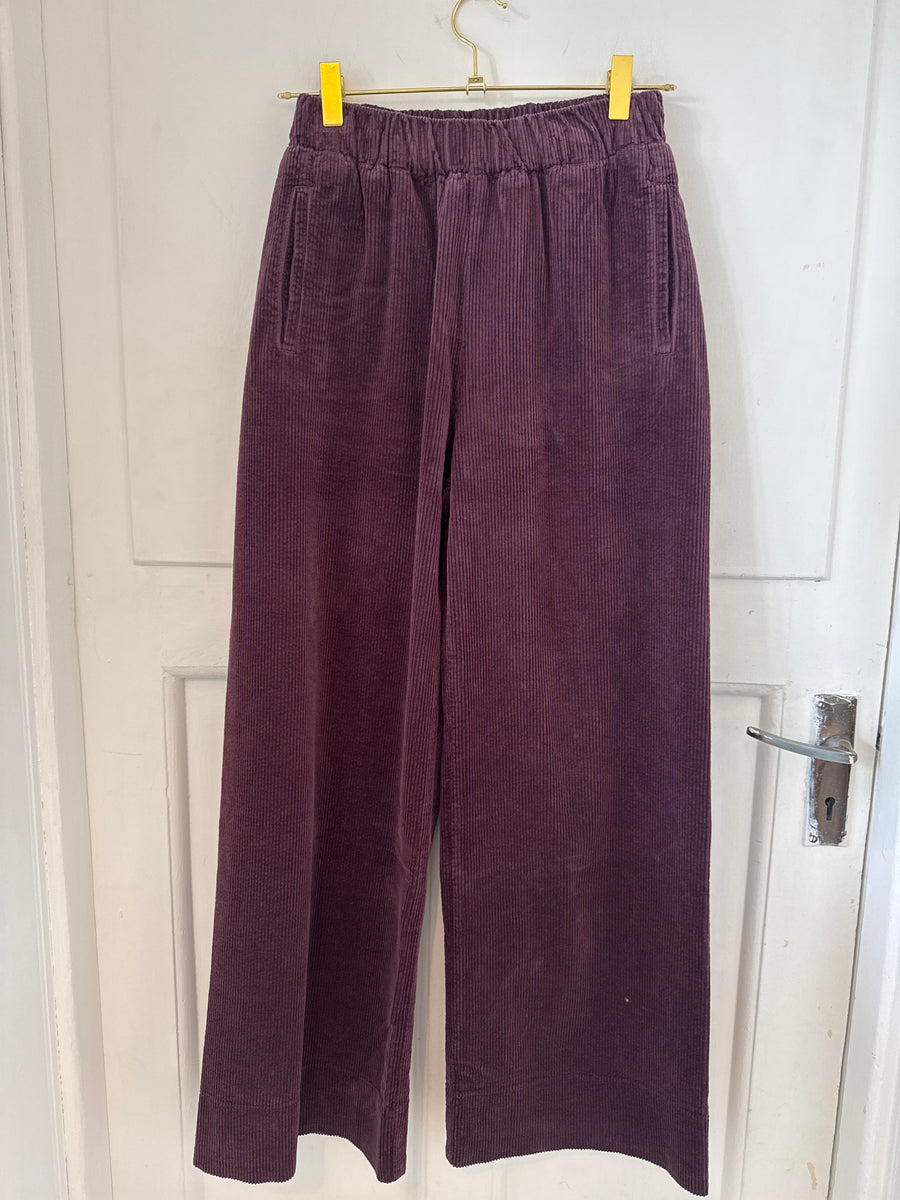 Hod Paris Jimmy Plum Corduroy Trousers Wide Leg