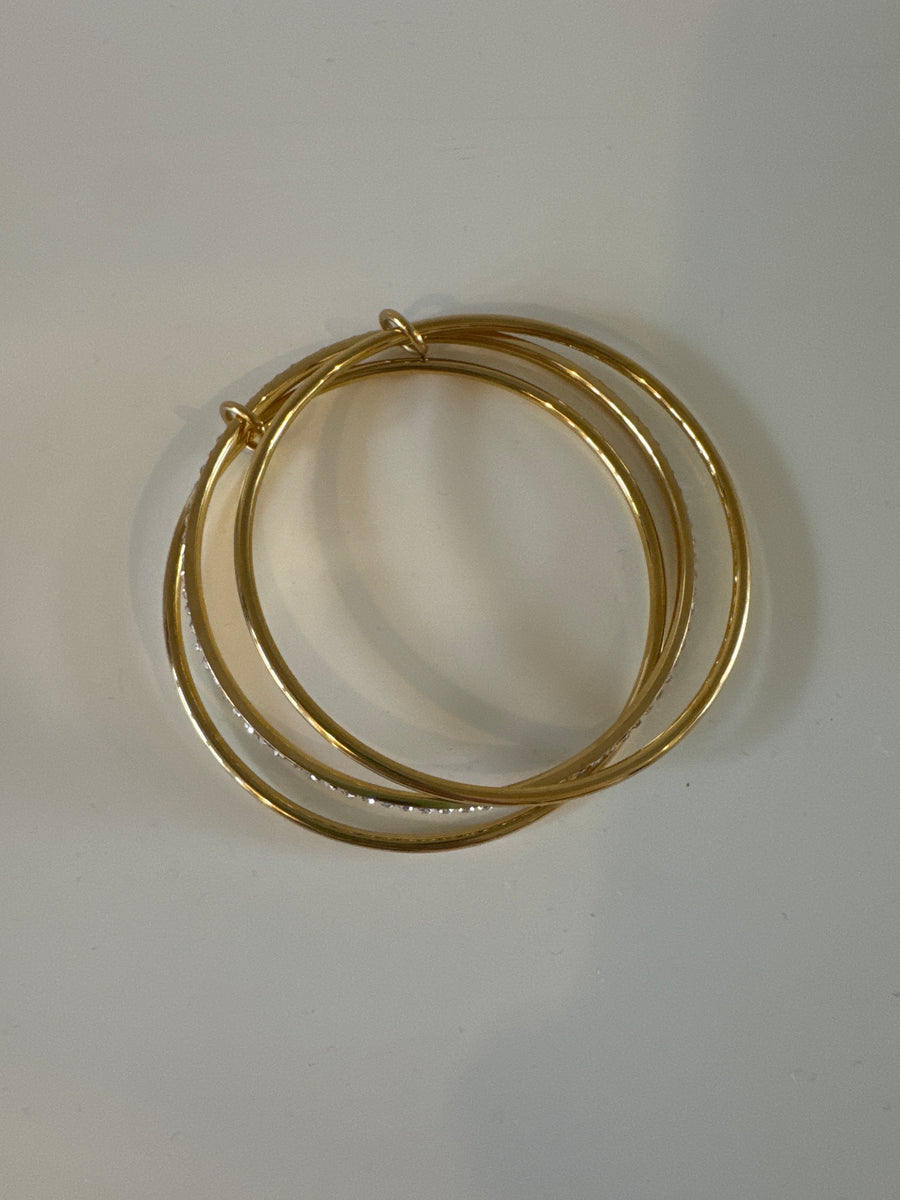 ETWW Gold Trio Bangle Diamanté