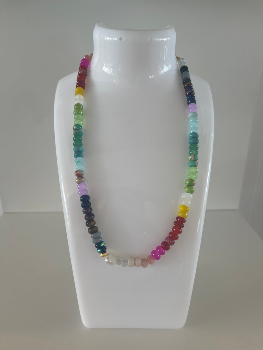 ETWW Natural Semi Precious Stone Beaded Necklace