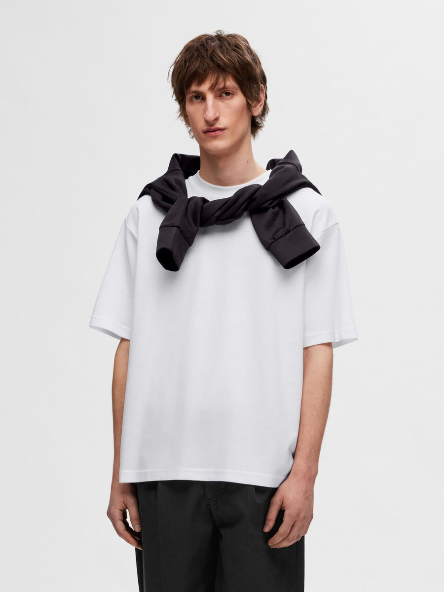 Selected Loose Fit T-shirt Bright White