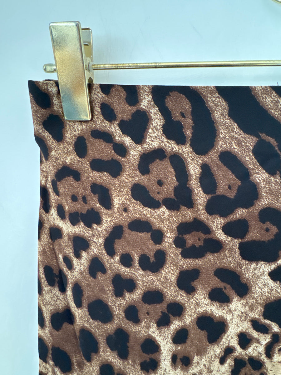 Bisou Project Leopard Print Bias Cut Midi Skirt