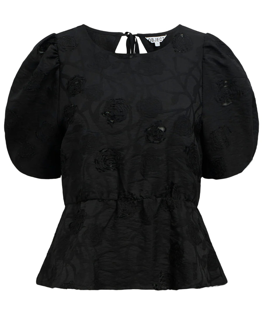 Object Gigi O-Neck Top Black