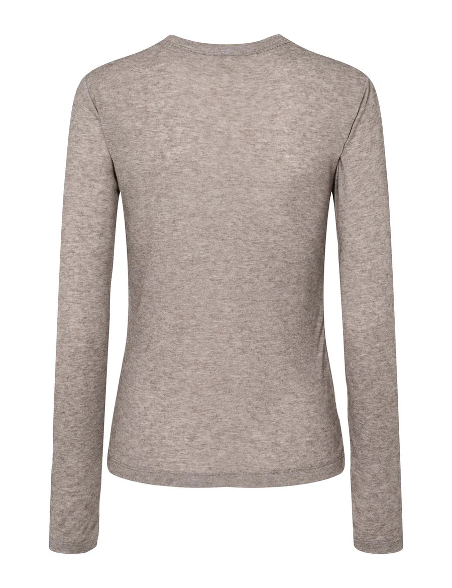 Esme Studios Ellia Long Sleeved Top Brownie Mélange