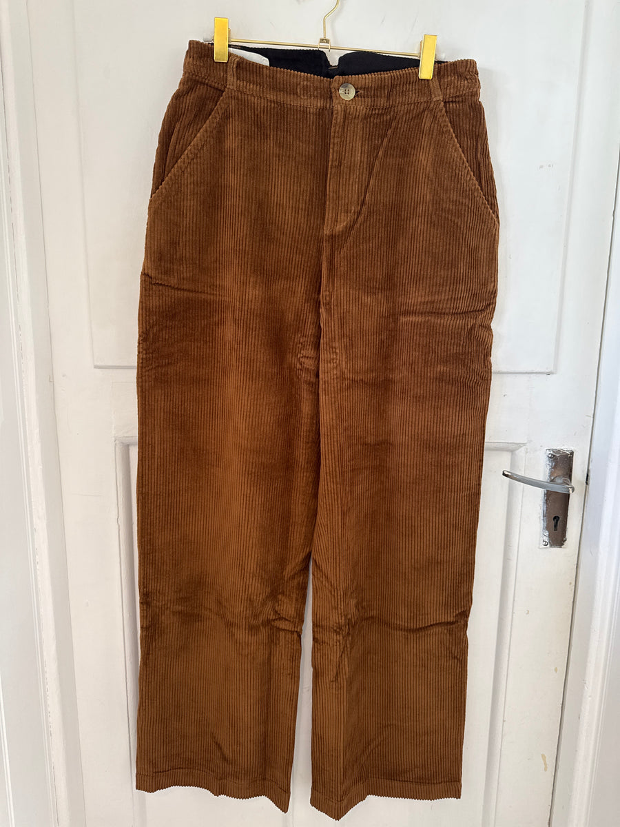 Leon & Harper Pamira Wide Leg Jumbo Cord Trousers Brown