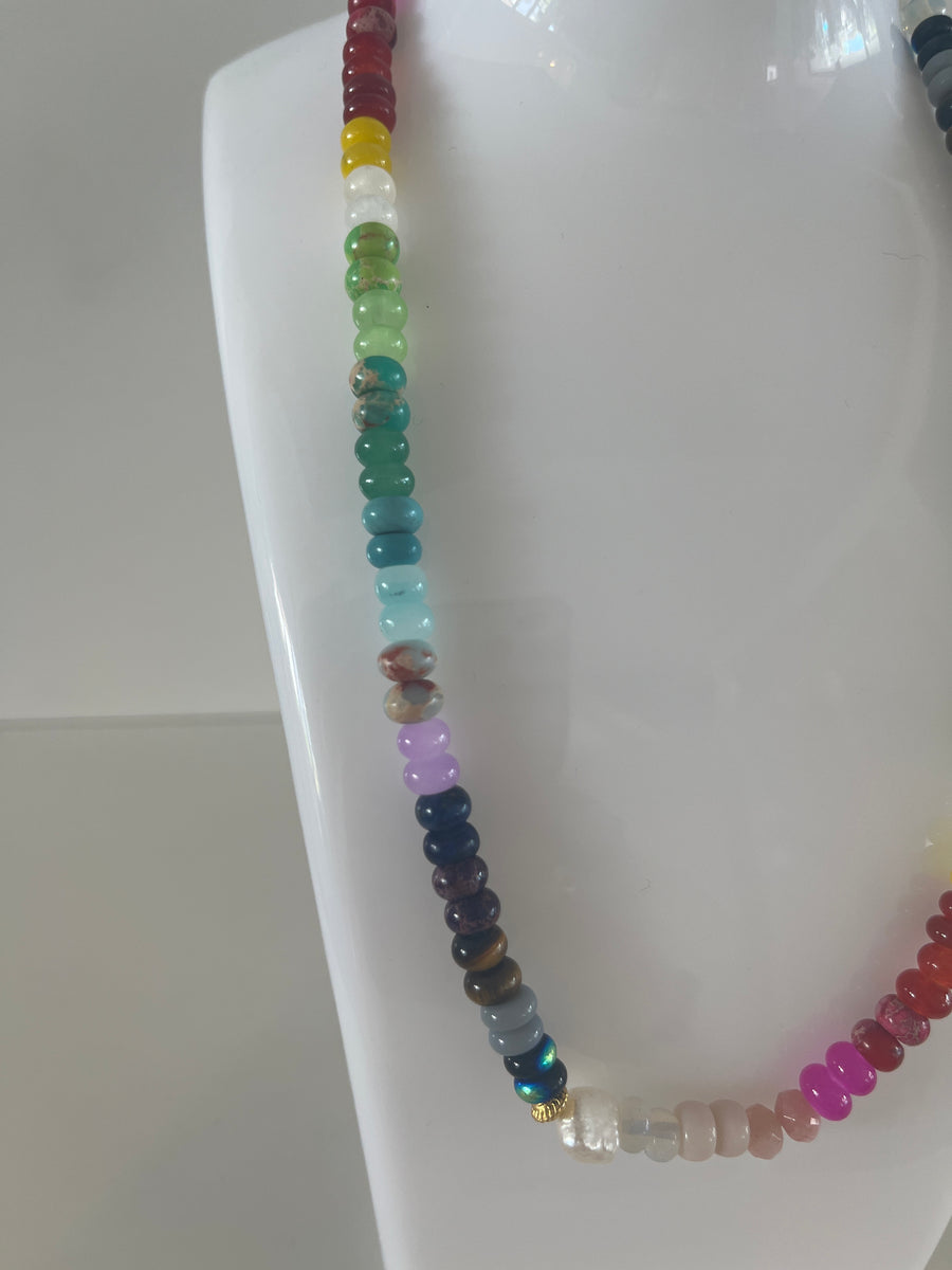 ETWW Natural Semi Precious Stone Beaded Necklace