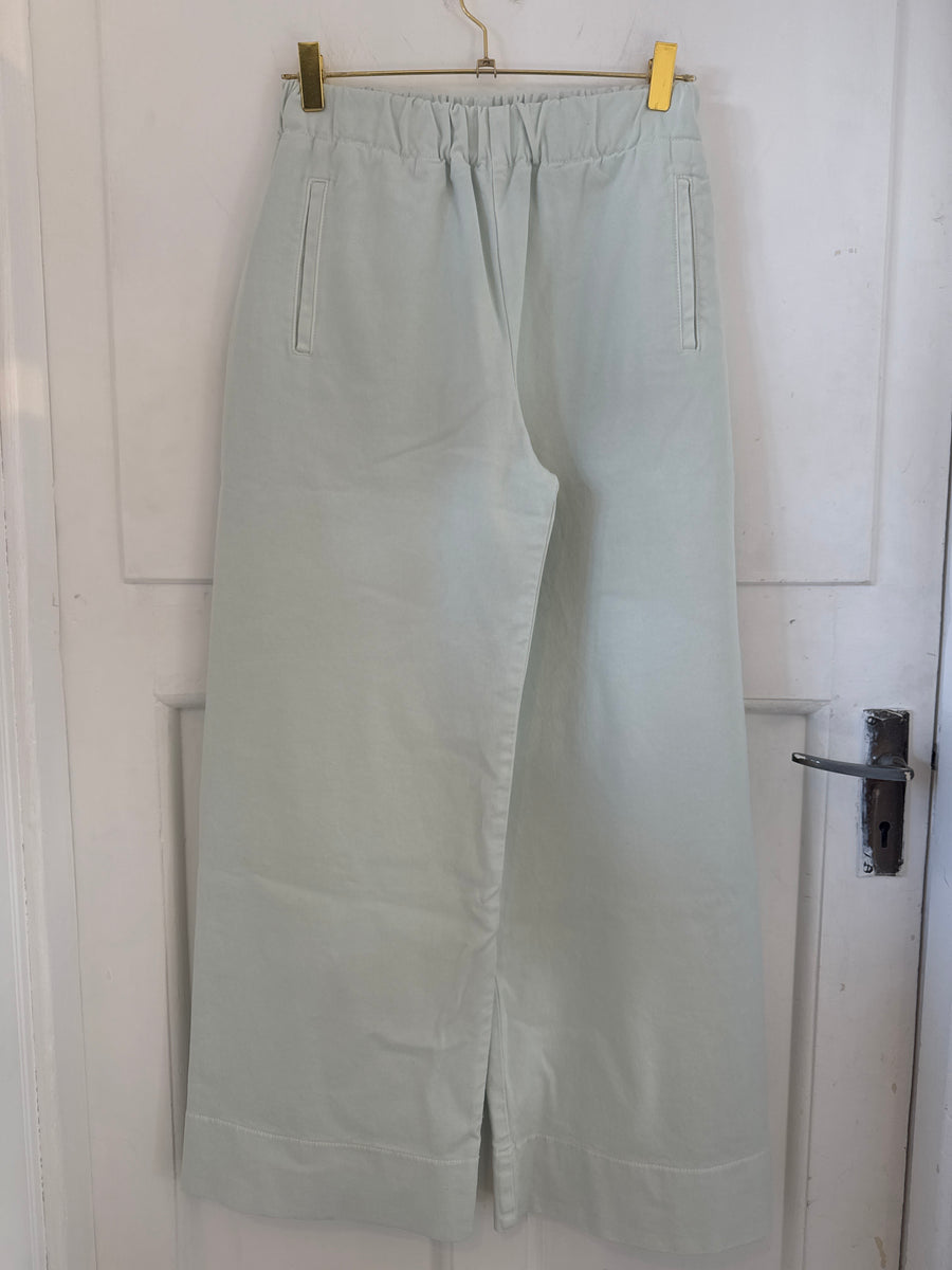 Hod Paris Jimmy Trousers Zephyr Light Green Denim Jeans Wide Leg Elasticated Waist