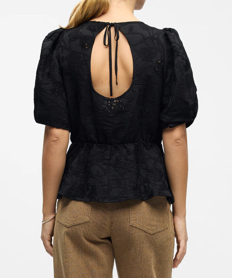 Object Gigi O-Neck Top Black