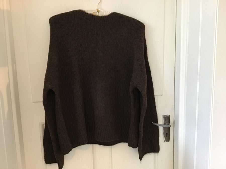 Object Saggia LS Pullover Noos Seal Brown/Melange