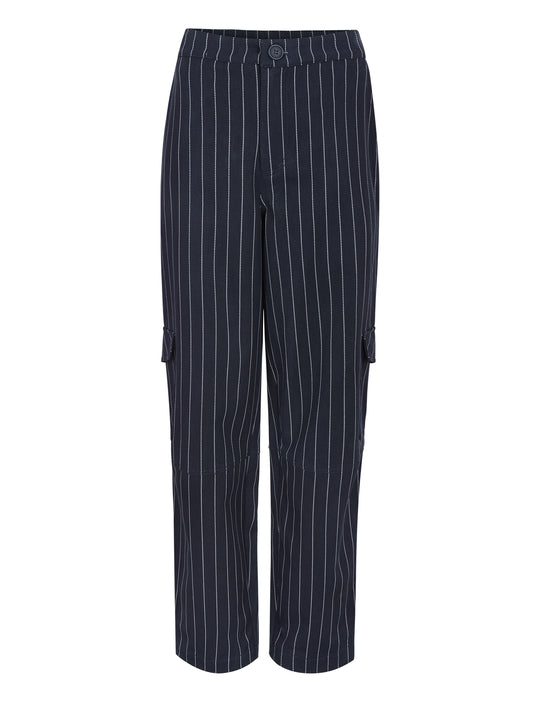 Esme Studios Lexi Trousers Navy Pinstripe GOTS Certified