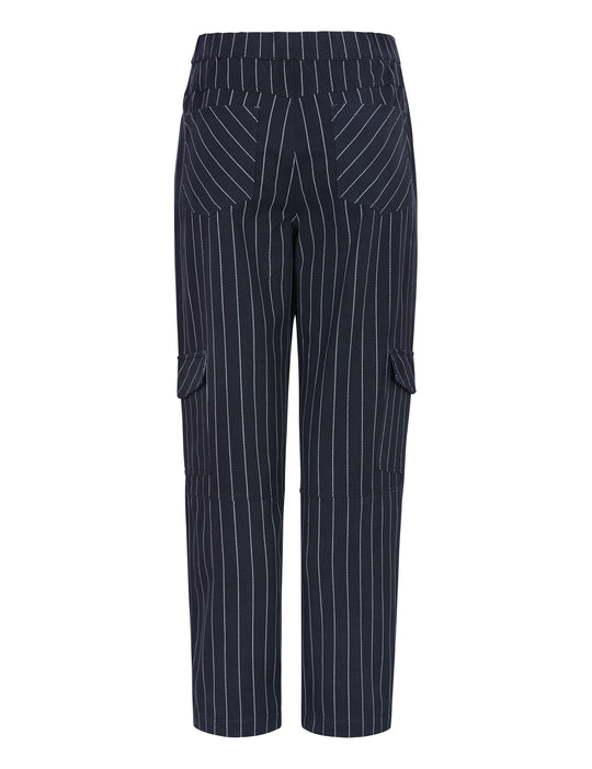 Esme Studios Lexi Trousers Navy Pinstripe GOTS Certified
