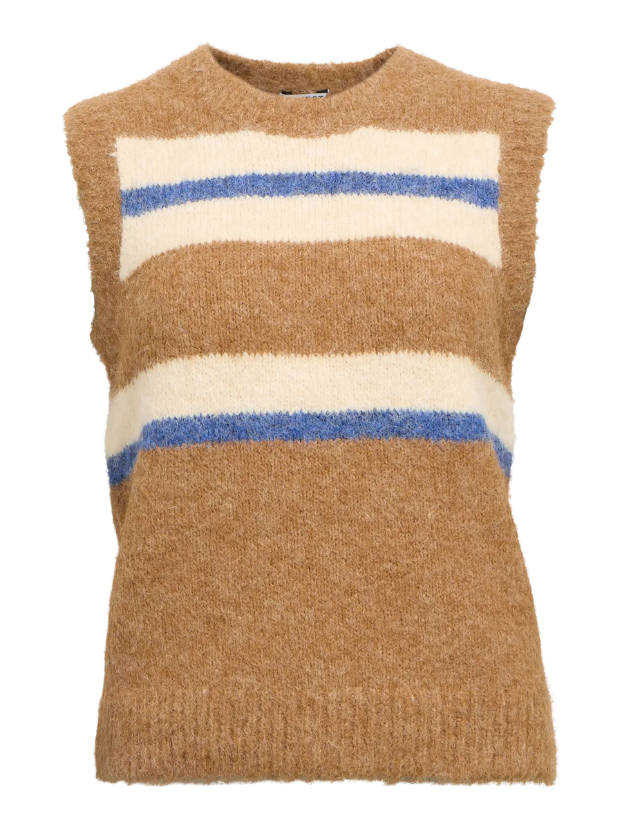 Object Objgalia Knitted Vest Tannin Melange