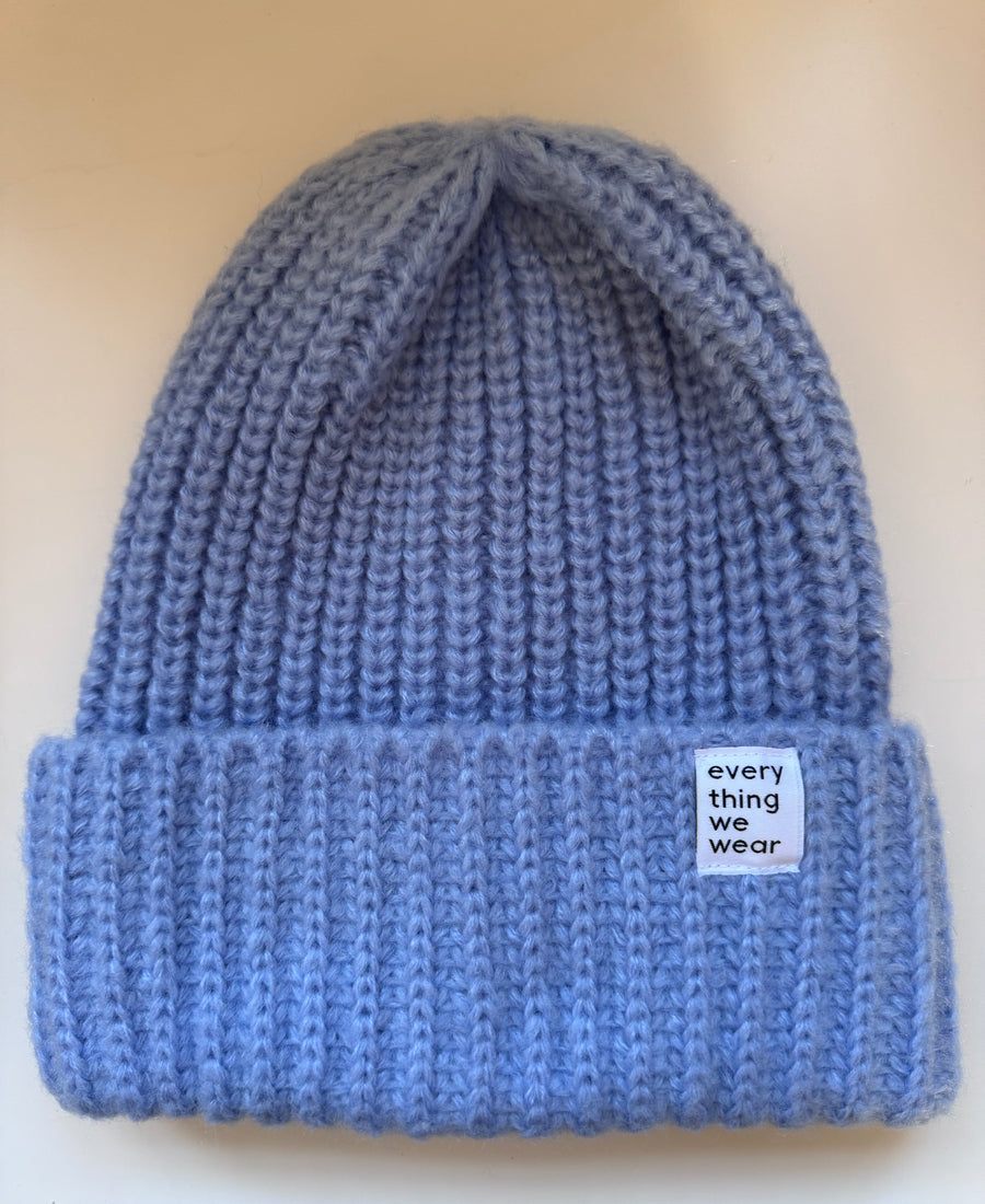 ETWW Knitted Beanie Hat Sky Blue