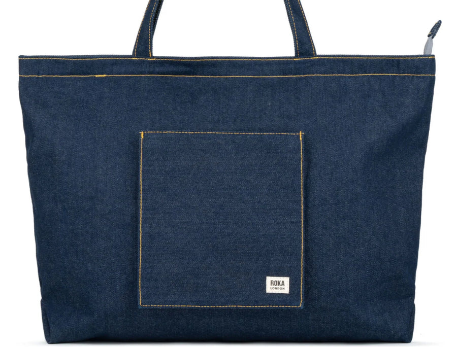 Roka Portobello Handbag Large Dark Wash Denim