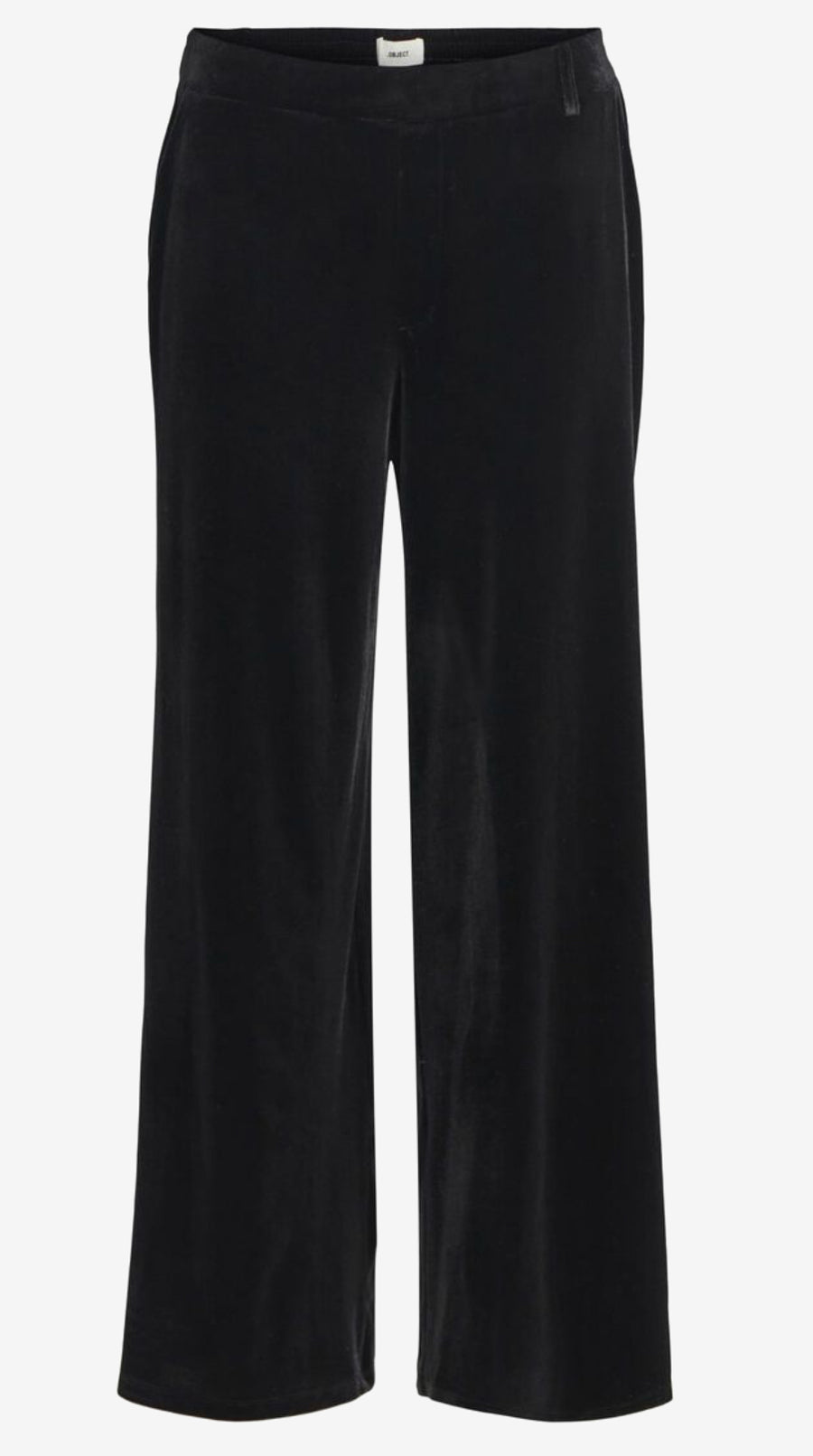 Object Lisa Wide Leg Velvet Trousers Black