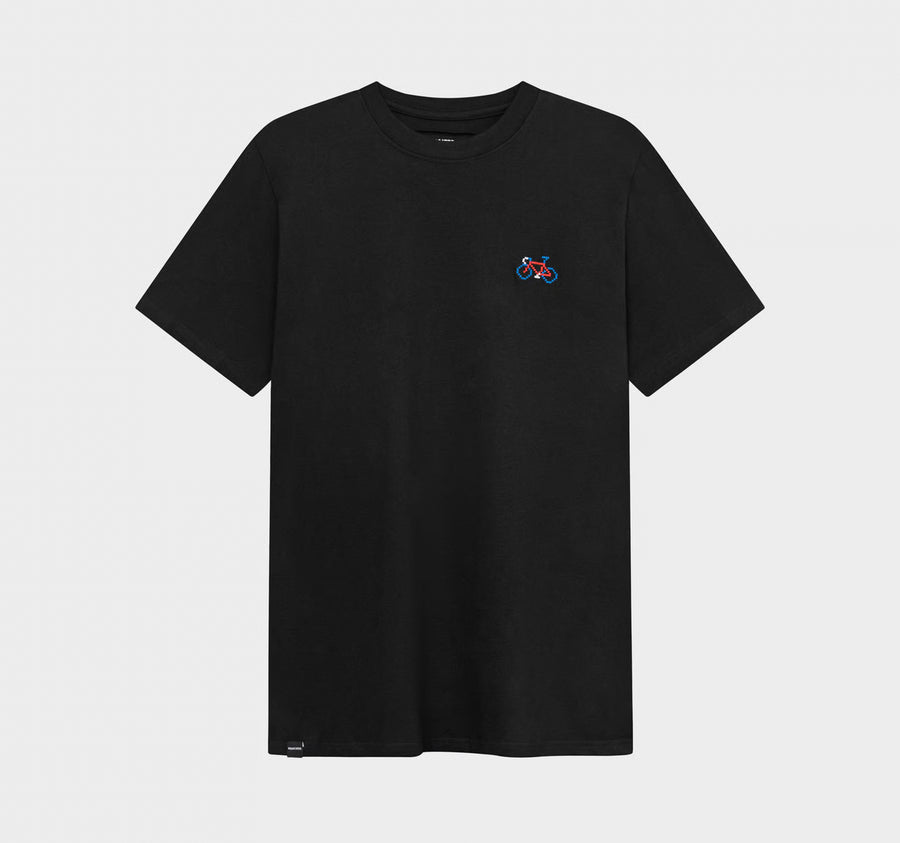 Dedicated Stockholm Bike Embroidered T-Shirt Black