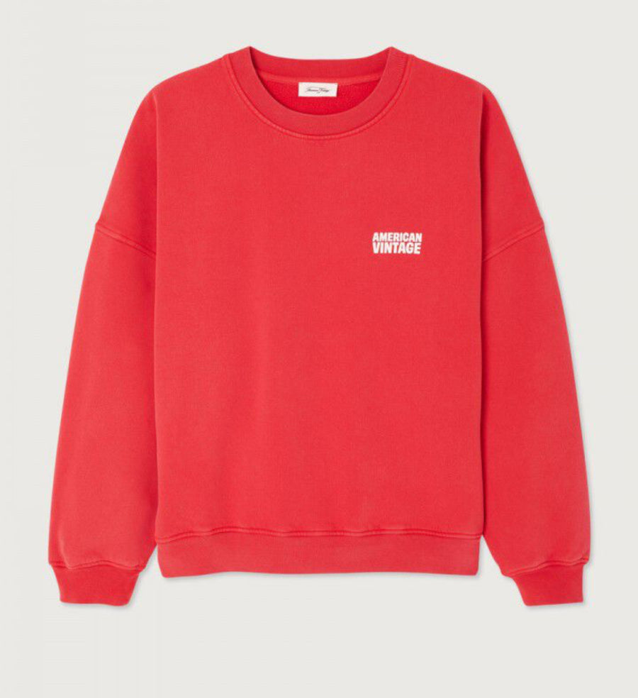 American Vintage Plizzy Sweatshirt Volcan Red