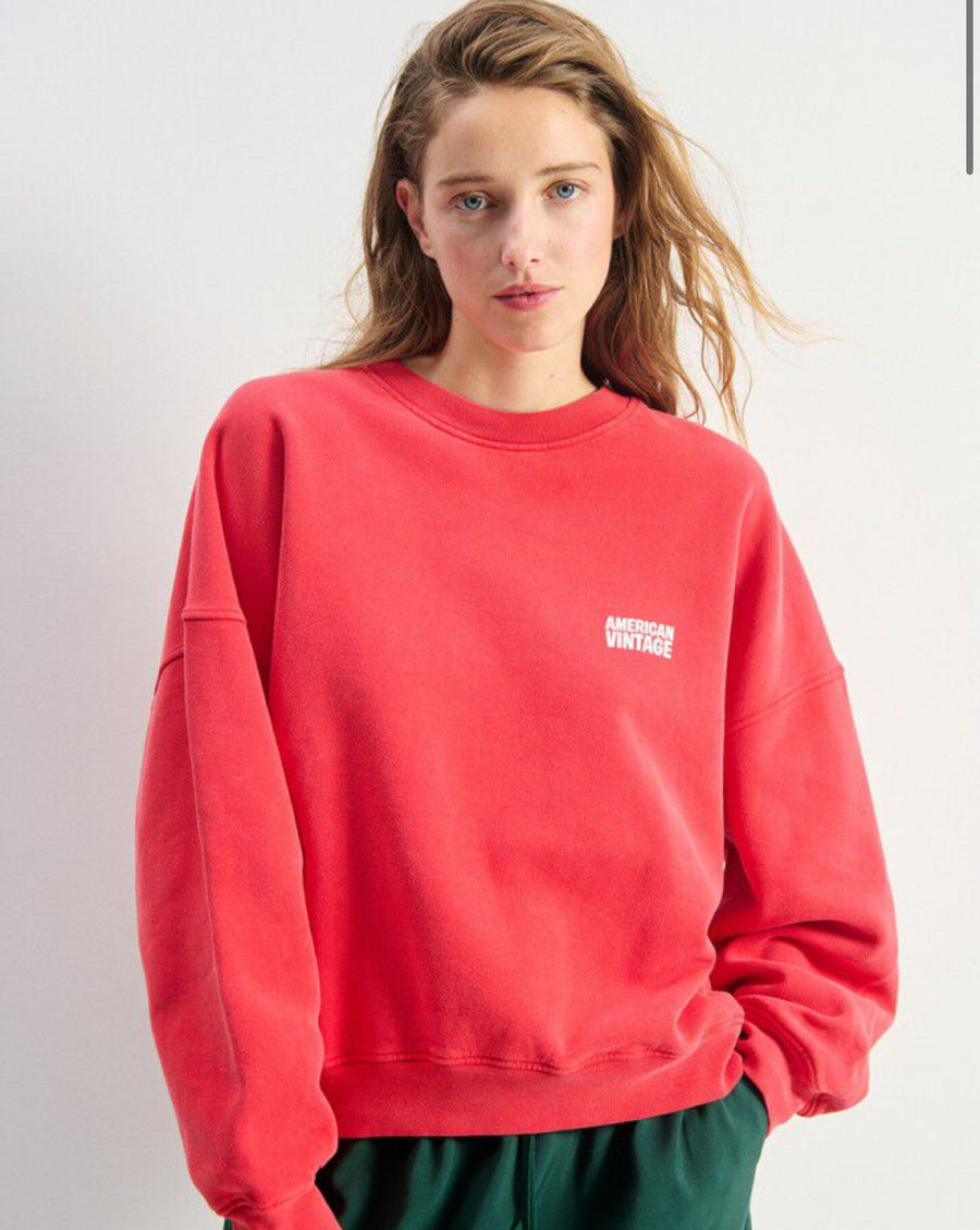 American Vintage Plizzy Sweatshirt Volcan Red